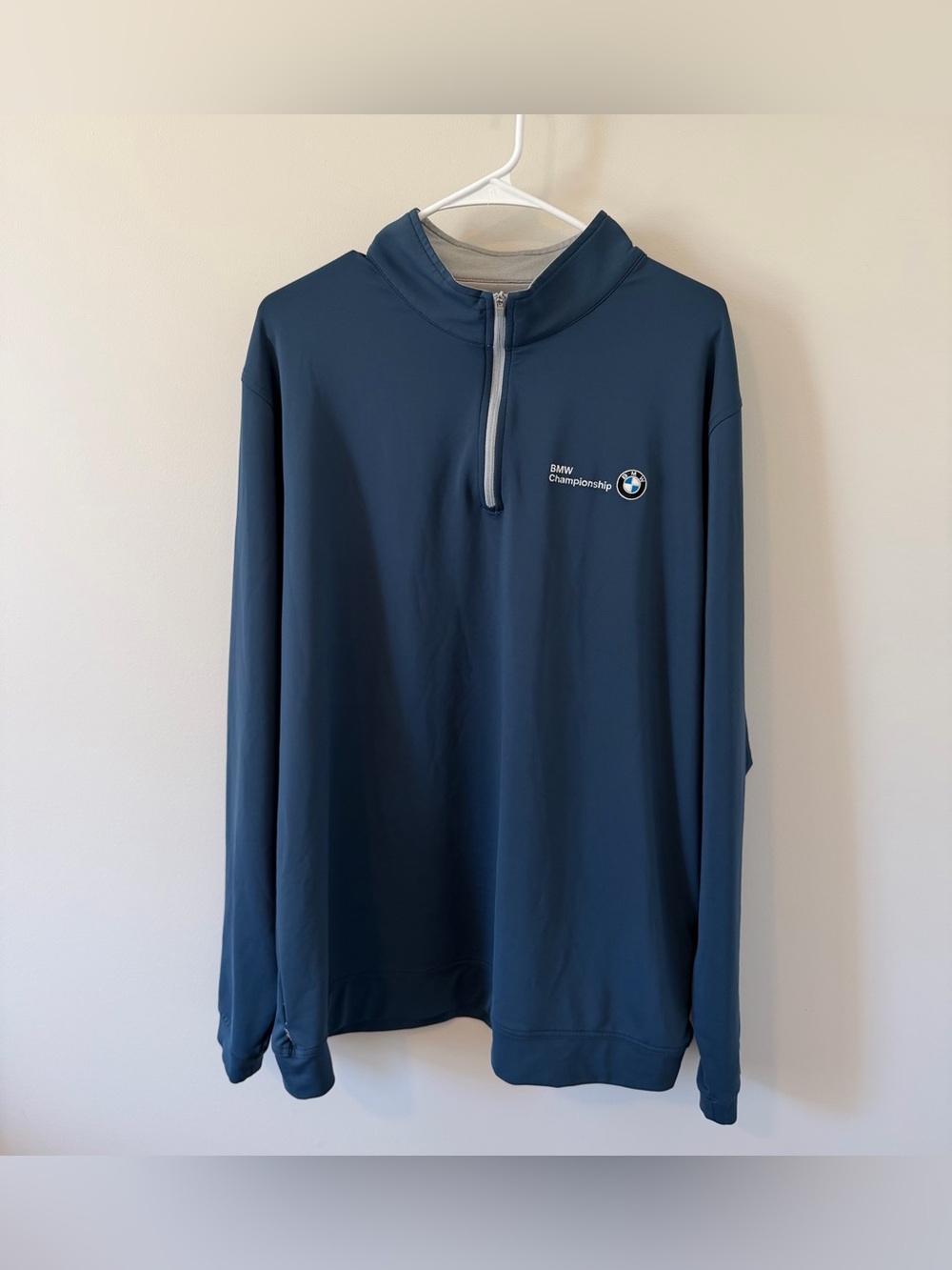 Peter Millar BMW Championship 1/4 Zip Navy Blue Size XL *flaw*